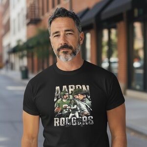 500‎ level NFLPA AARON RODGERS TSHIRT BLACK heavyweight tshirt XL packers
